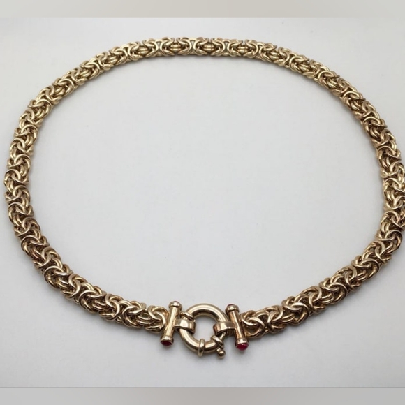 Vermeil over sterling silver byzanite chain - Picture 4 of 8